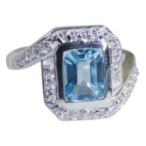 Genuine Gems Faincy Faceted Blue Topaz ring